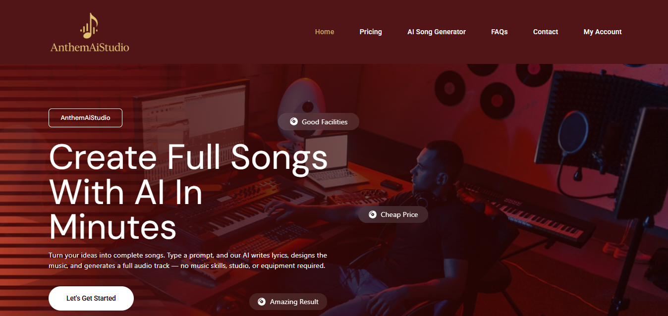 AI Music Generation Platform – Automated Lyrics, Beats & Vocals