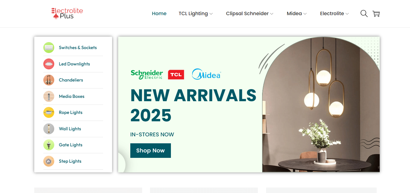 Electrolite Plus – Full‑Stack eCommerce for Smart Lighting Solutions