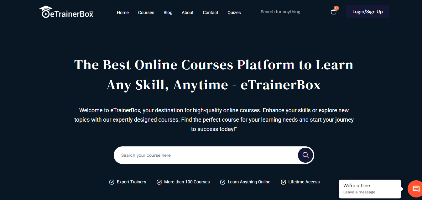 eTrainerBox – Full‑Stack Learning Platform & Backend Development