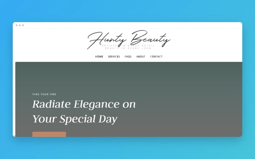 Hunty Beauty website mockup